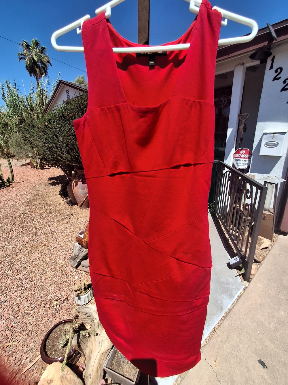 Classic Red Sheath Dress - Womens